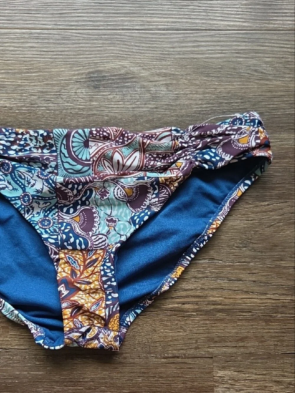 Nwot Bar III Blue Floral Print Bikini Bottom Size Medium